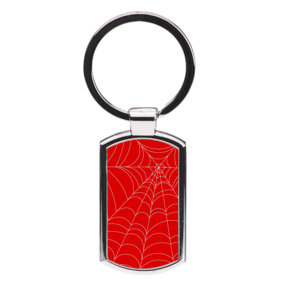 Red Cobwebs Pattern Luxury Keyring