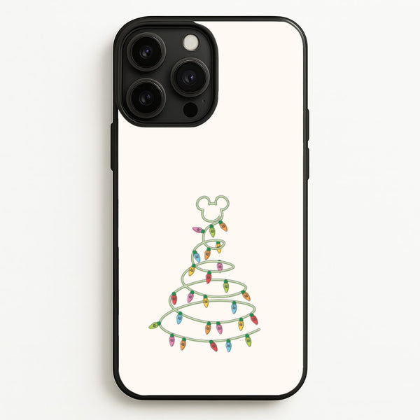 Cartoon Mouse Christmas Tree Lights iPhone 13 Pro Case