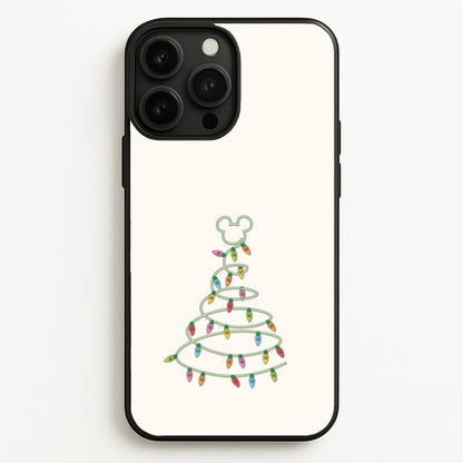 Cartoon Mouse Christmas Tree Lights iPhone 13 Pro Max Case