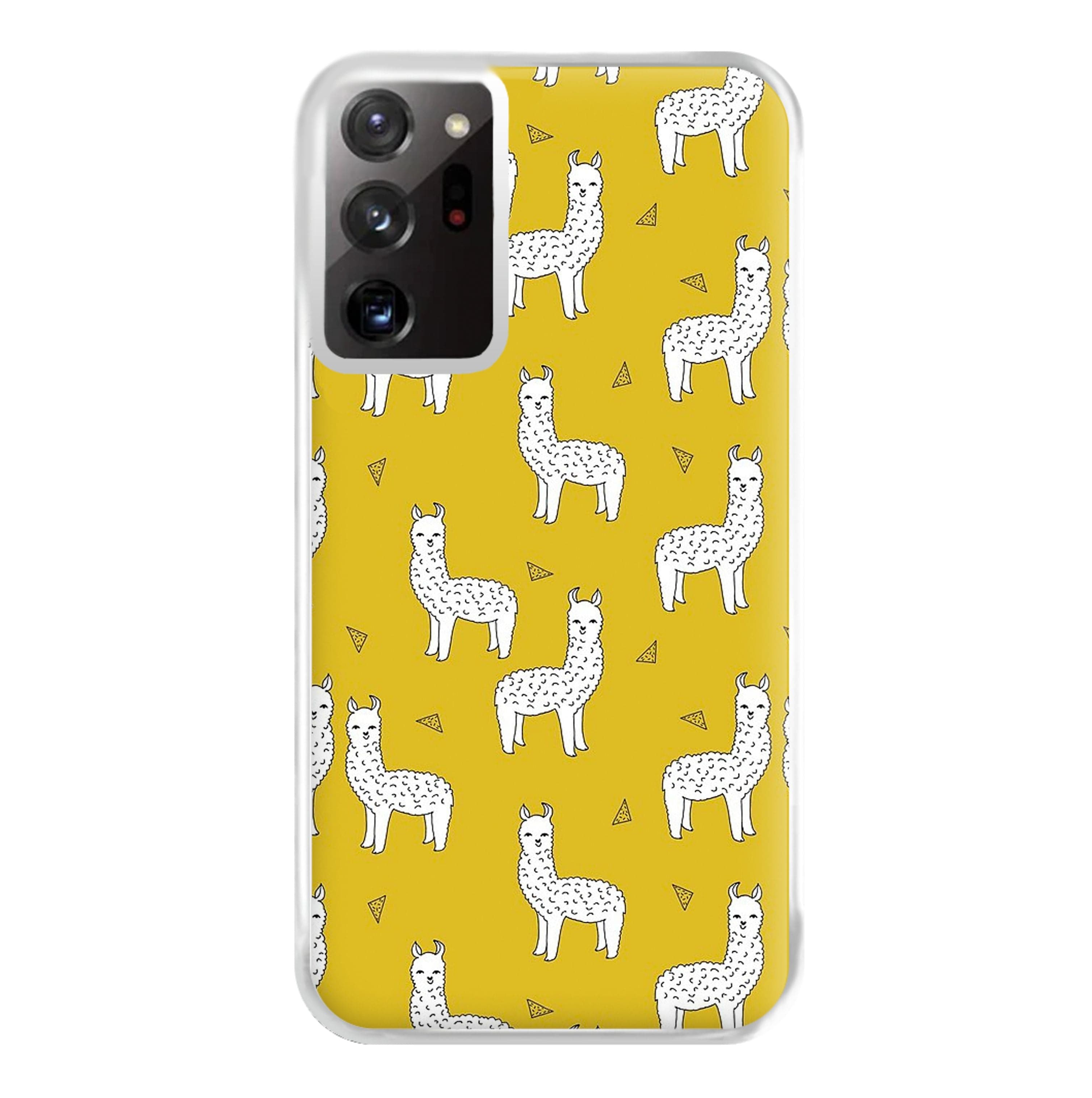 Mustard Alpaca Pattern Phone Case