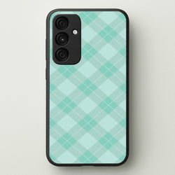 Light Cyan Tartan Christmas Pattern Galaxy A35 Case
