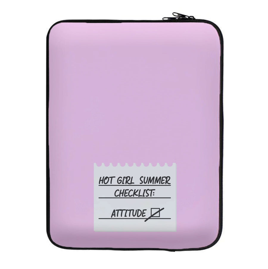 Hot Girl Summer Checklist - Summer Laptop Sleeve
