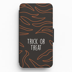 Zebra Print Trick Or Treat Flip / Wallet Phone Case