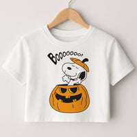 Cartoon Beagle Pumpkin Crop top