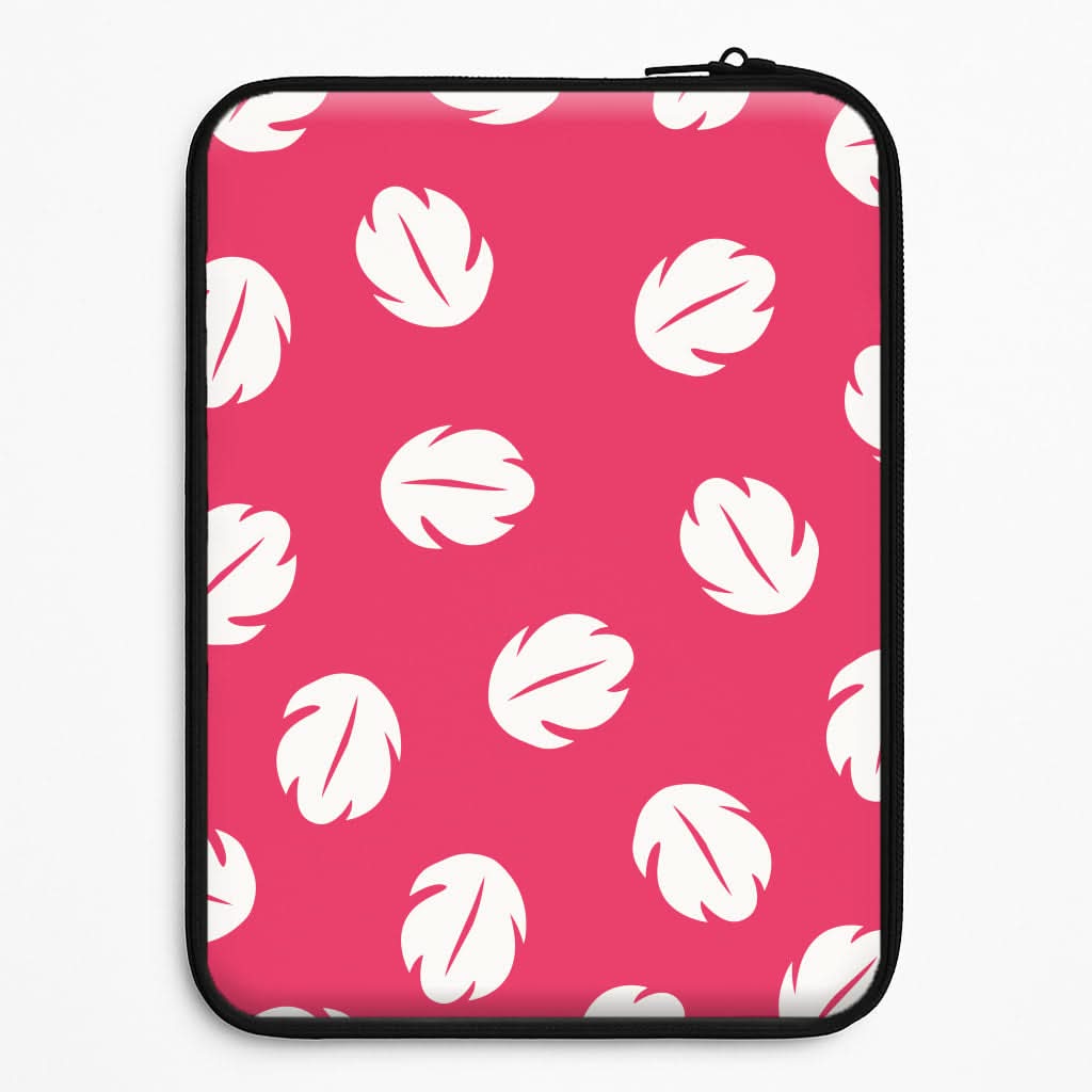 Red And White Cartoon Leaves Pattern Universal Laptop Sleeve