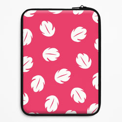 Red And White Cartoon Leaves Pattern Universal Laptop Sleeve