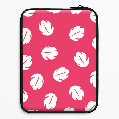 Red And White Cartoon Leaves Pattern Universal Laptop Sleeve