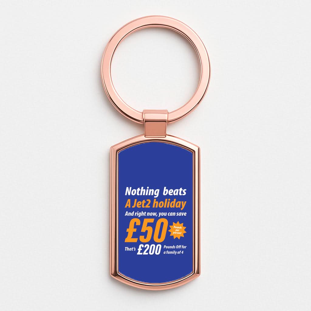Nothing Beats A Jet Holiday Rose Gold Keyring