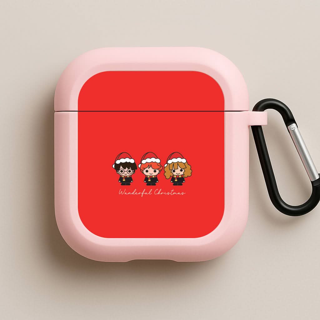 Wizards With Christmas Hats Pink AirPods Case