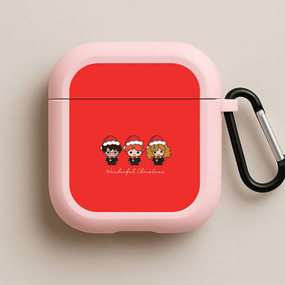 Wizards With Christmas Hats Pink AirPods Case