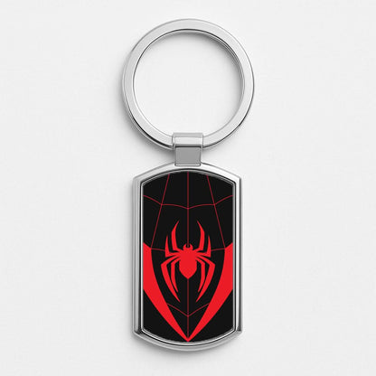 Red And Black Spider Costume  Silver Metal Keyring