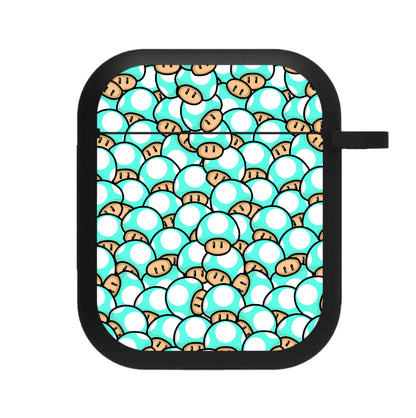 Mushroom Pattern - Light Blue AirPods Case