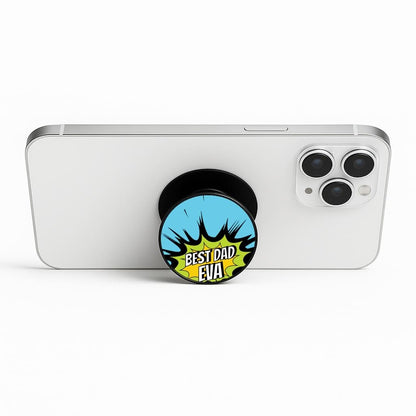 Comic Book Best Dad Eva Phone Stand