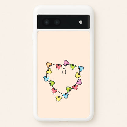Cartoon Mouse Christmas Fairylights Heart Google Pixel 7a Case