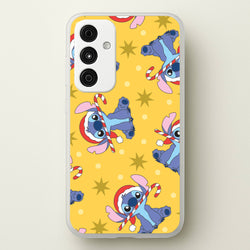 Cute Blue Alien Candycane Christmas Pattern Galaxy A15 Case