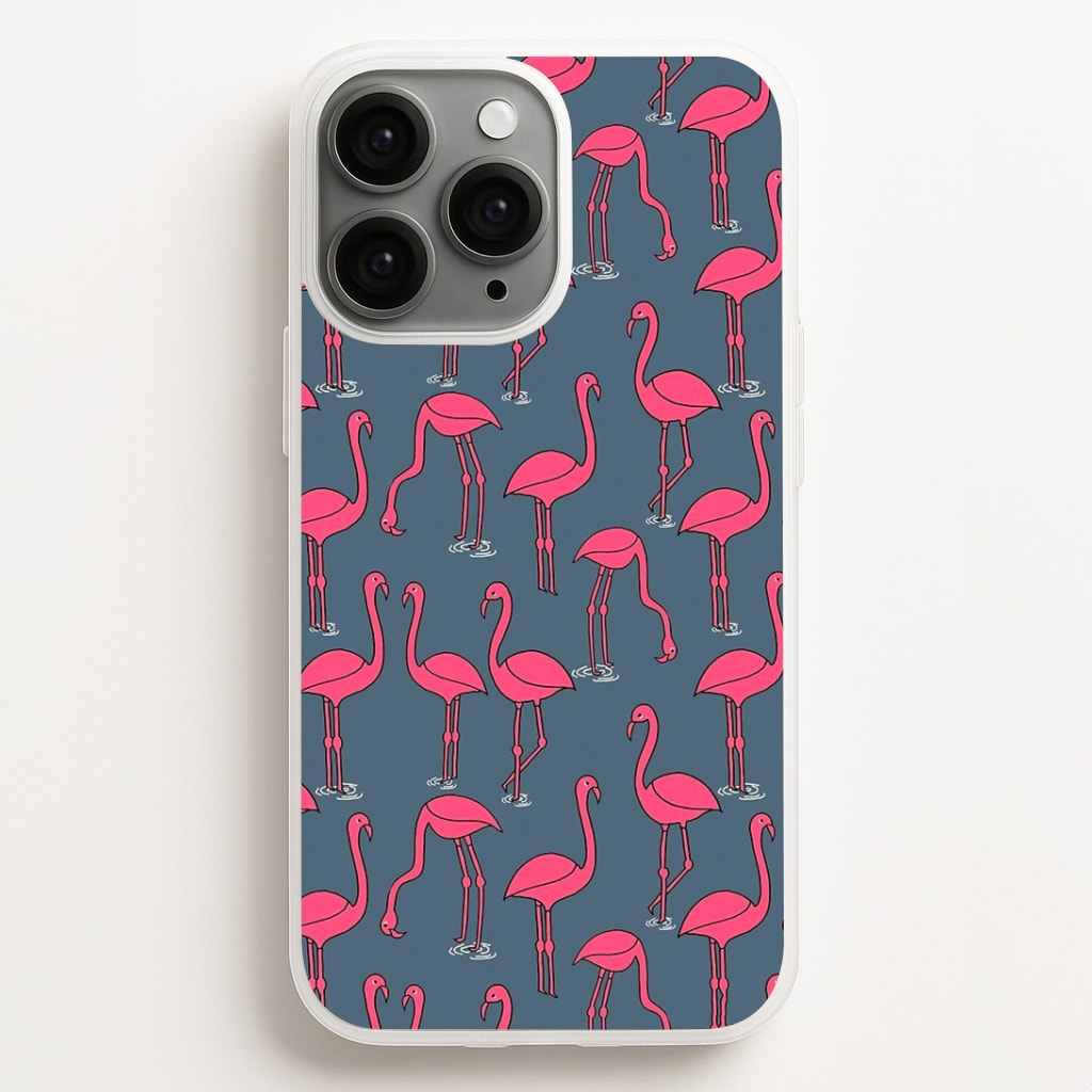 Basic Pink Flamingo Pattern Phone Case for iPhone, Samsung Galaxy and Google Pixel