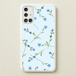 Baby Blue Floral Pattern Galaxy A71 Case