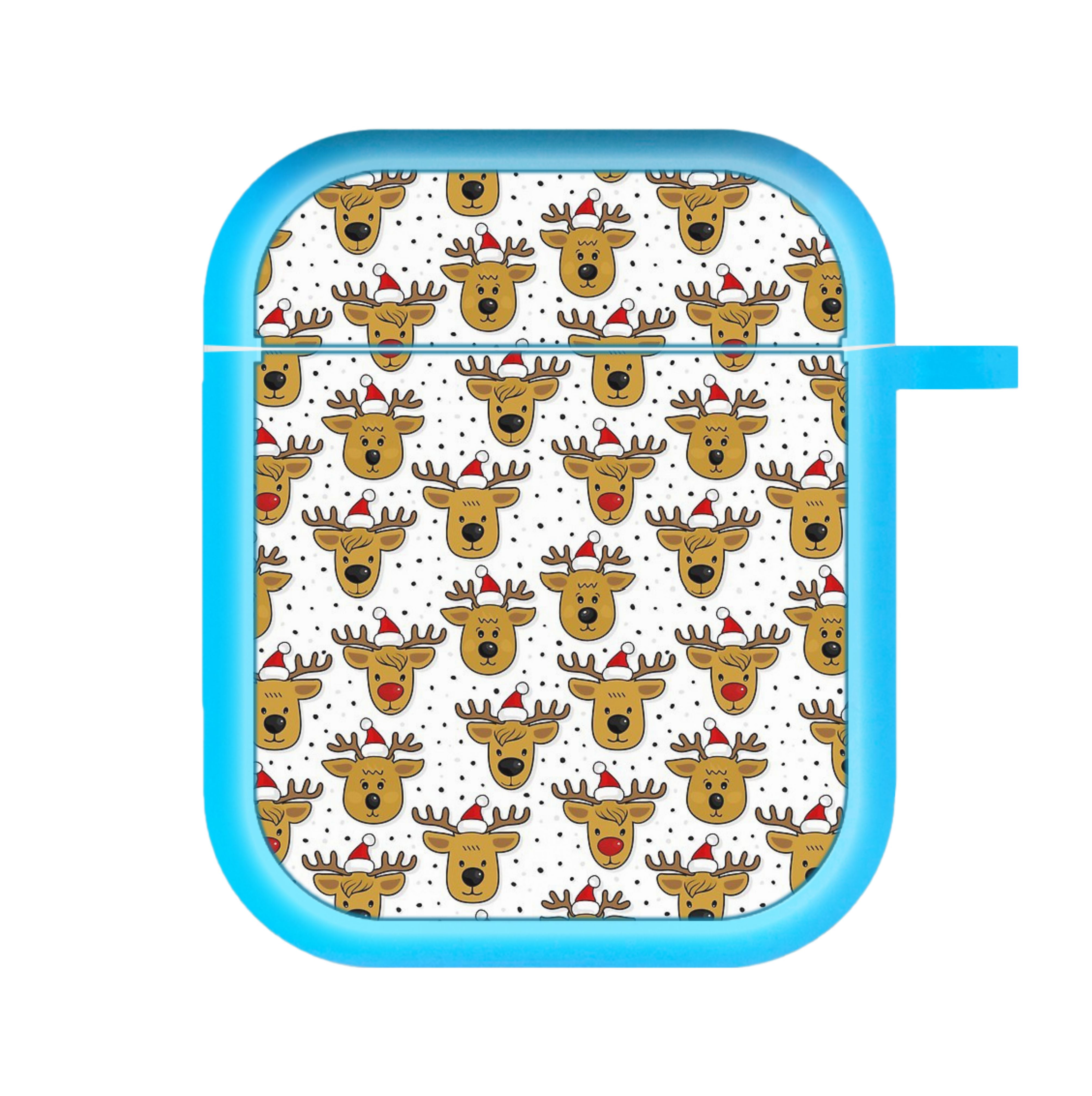 Reindeers In Santa Hats Pattern AirPods Case