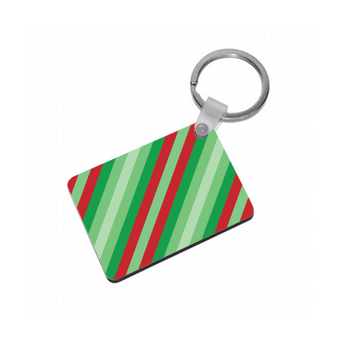 Wrapping Paper Green Pattern Keyring