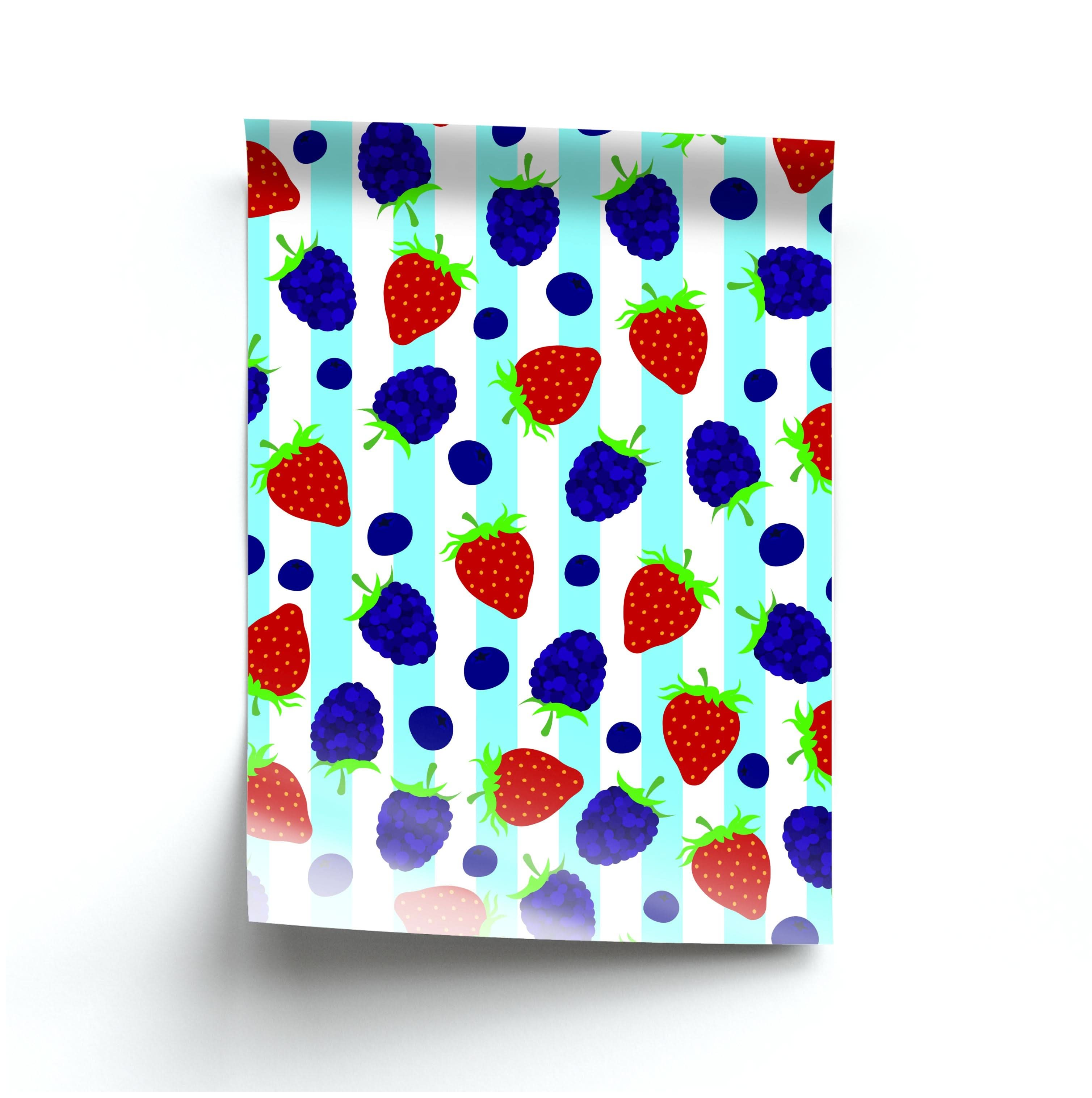 Stripes And Berries Poster