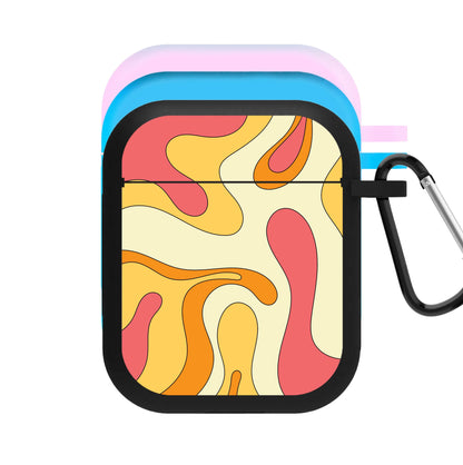 Pastel Waves Abstract Pattern AirPods Case