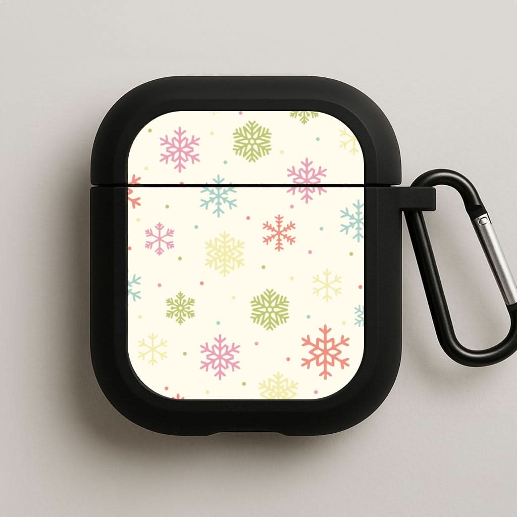Pastel Snowflakes Pattern AirPods Case
