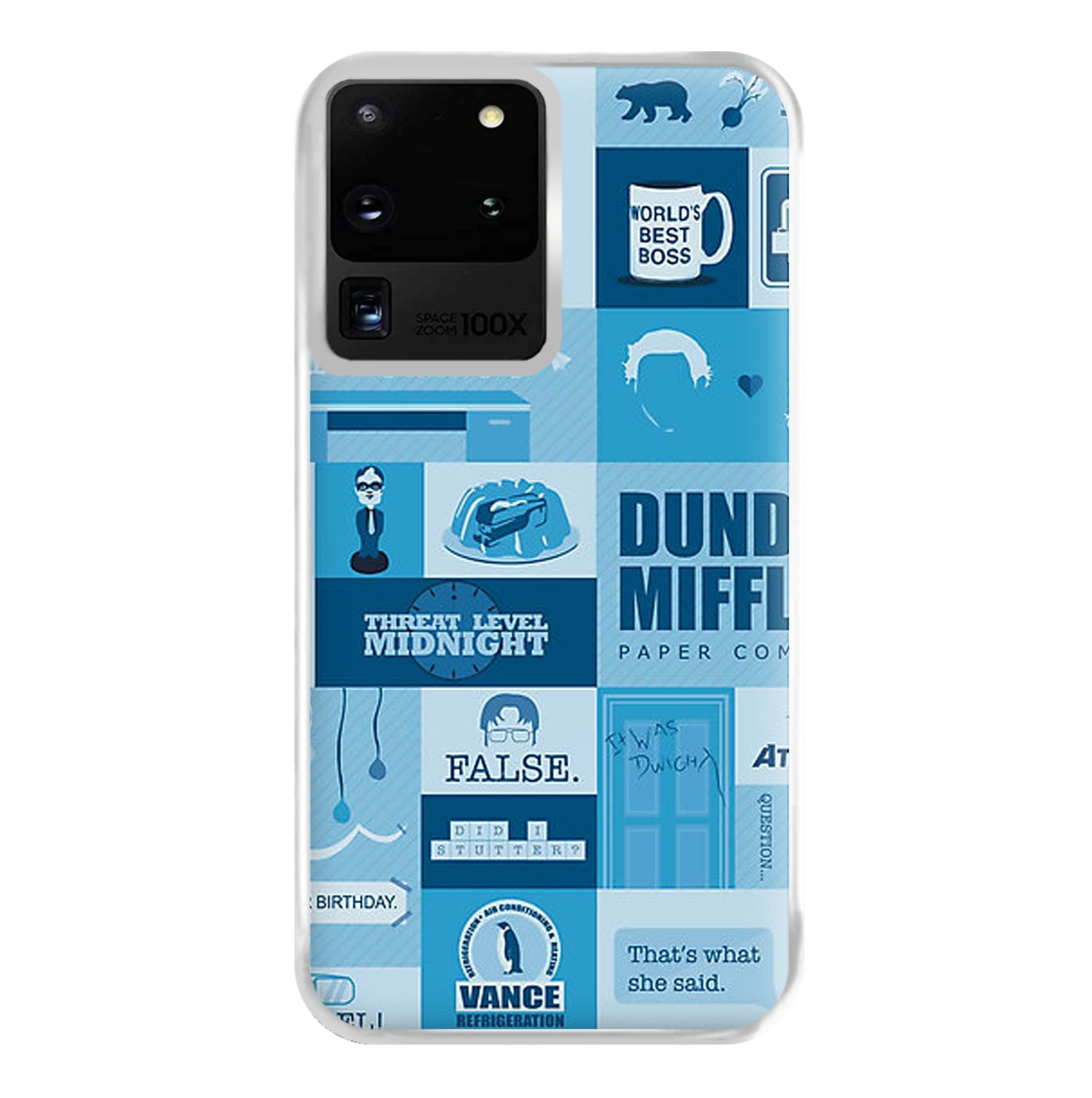 Office Blue Patchwork Phone Case