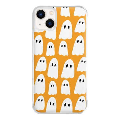 Orange Ghost Halloween Pattern Phone Case