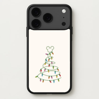 Cartoon Mouse Christmas Tree Lights iPhone 17 Pro Case