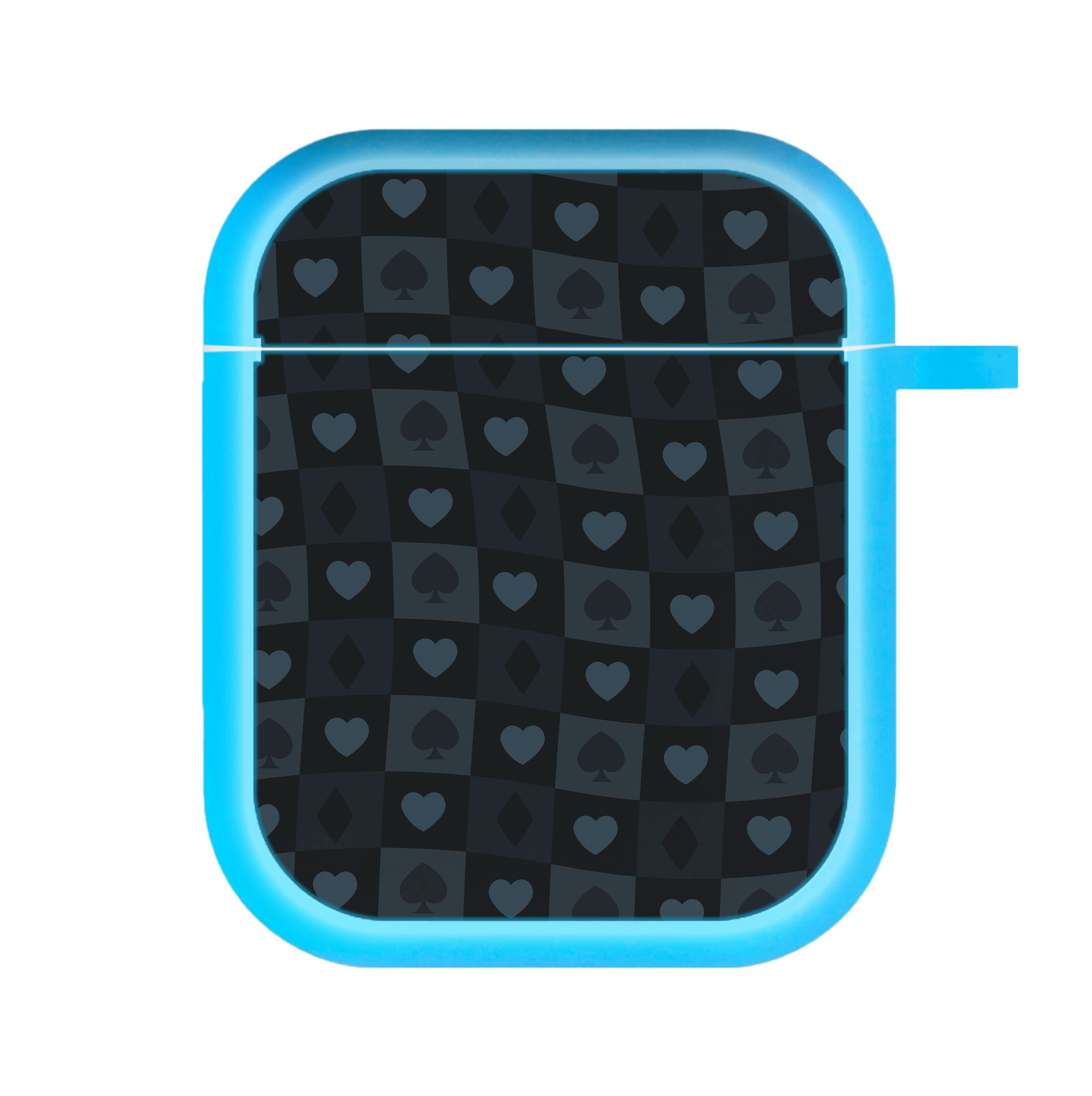 Card Suits Pattern Black AirPods Case
