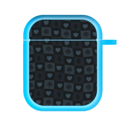 Card Suits Pattern Black AirPods Case
