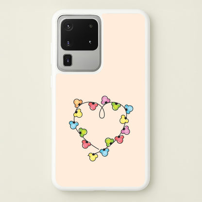 Cartoon Mouse Christmas Fairylights Heart Galaxy S20 Ultra Case