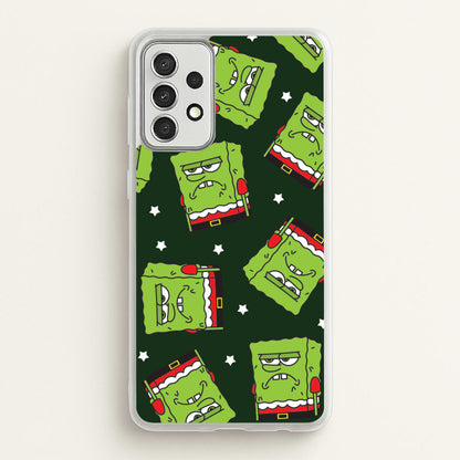 Grumpy Christmas Cartoon Sponge Pattern Galaxy A52 / A52s Case