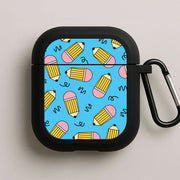 Pencils And Scribbles Pattern AirPods Case 1