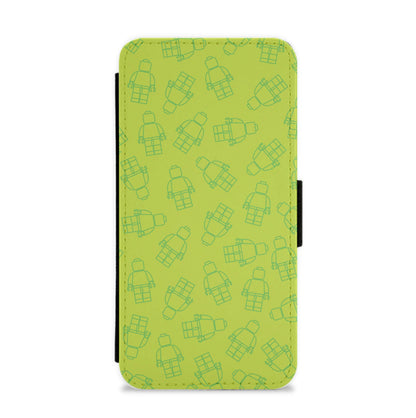 Bricks Figures Pattern Green Flip / Wallet Phone Case