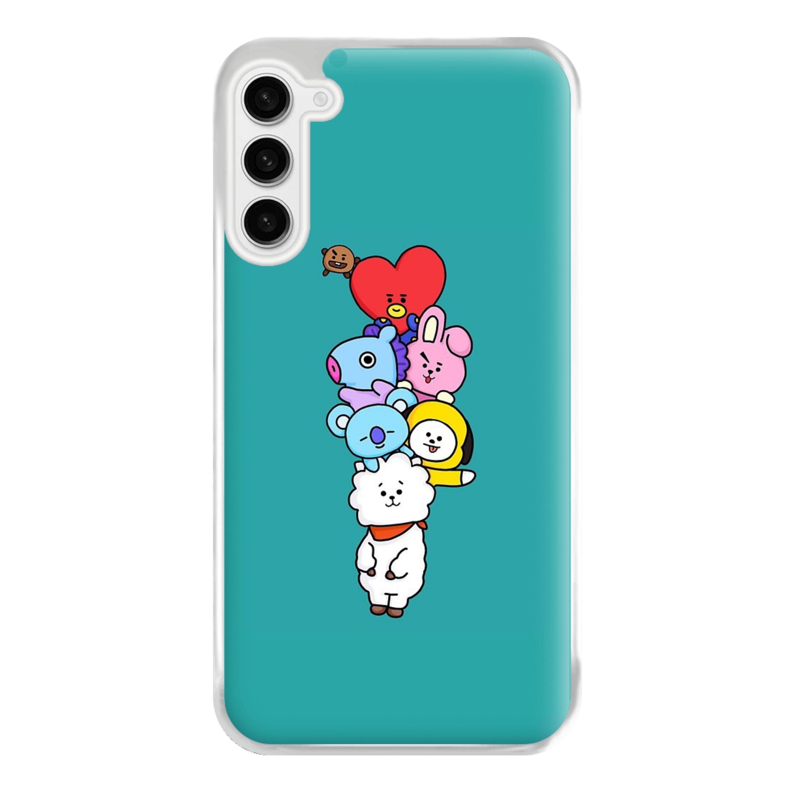 Green BT21 - RJ, Mang, Koya, Chimmy, Cooky, Shooky, Tata - K Pop Phone Case