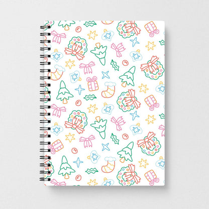 Neon Christmas Icons Pattern II Notebook