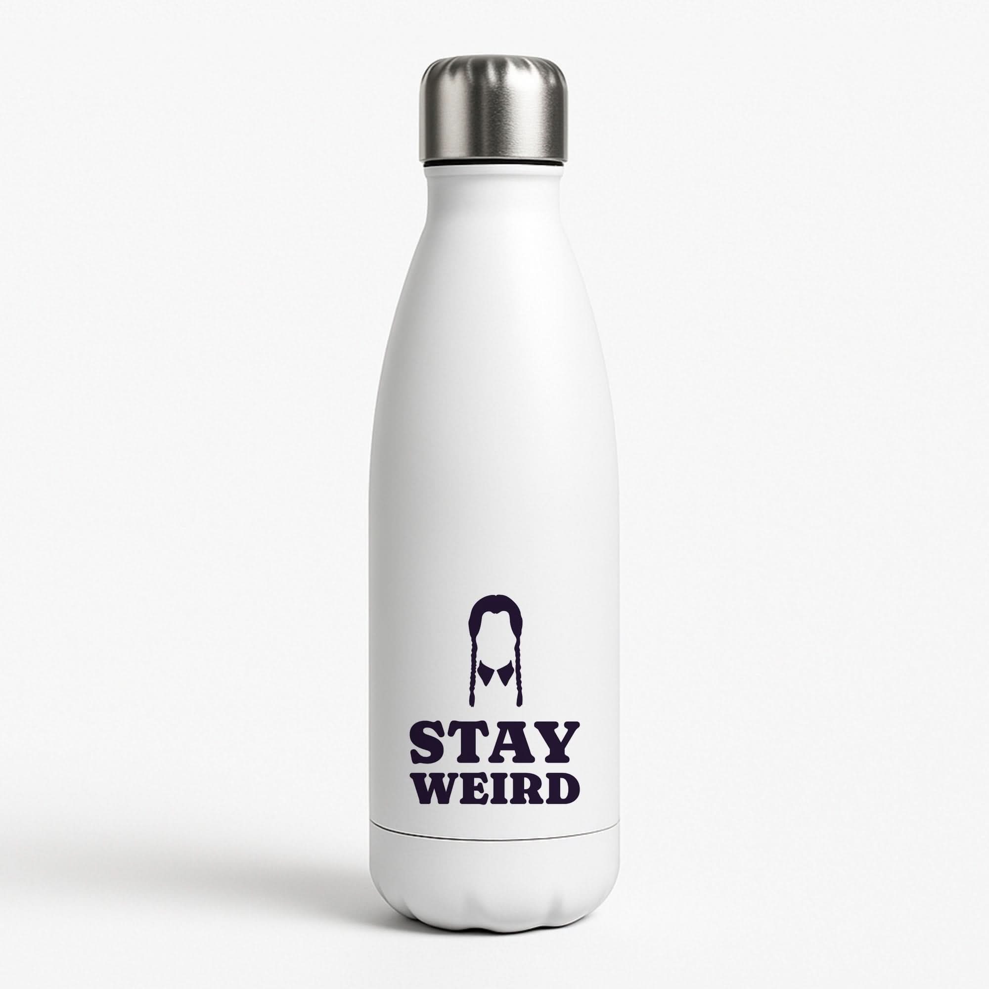 Stay Weird Purple White Water Bottle