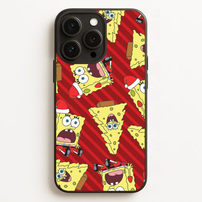 Christmas Cartoon Sponge Stripes Pattern iPhone 12 Pro Max Case