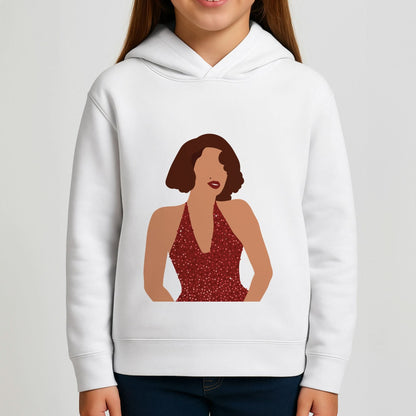 Red Sparkly Dress Girls Hoodie