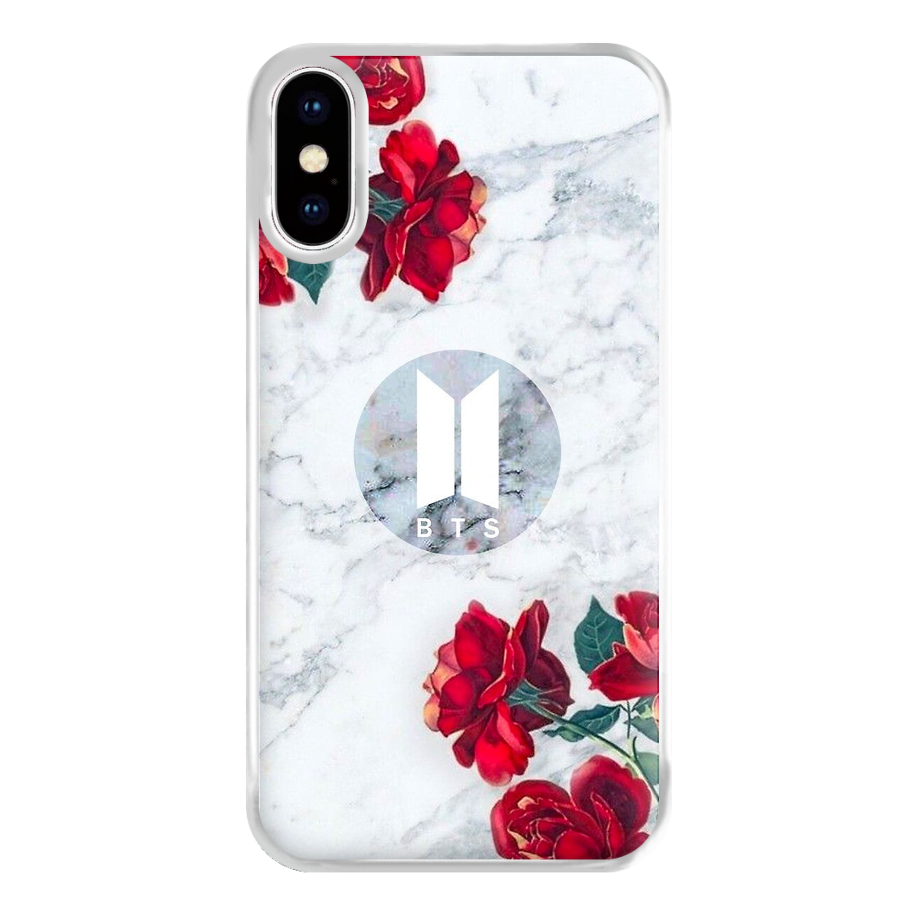 K-Pop Band Logo Marble Roses Phone Case