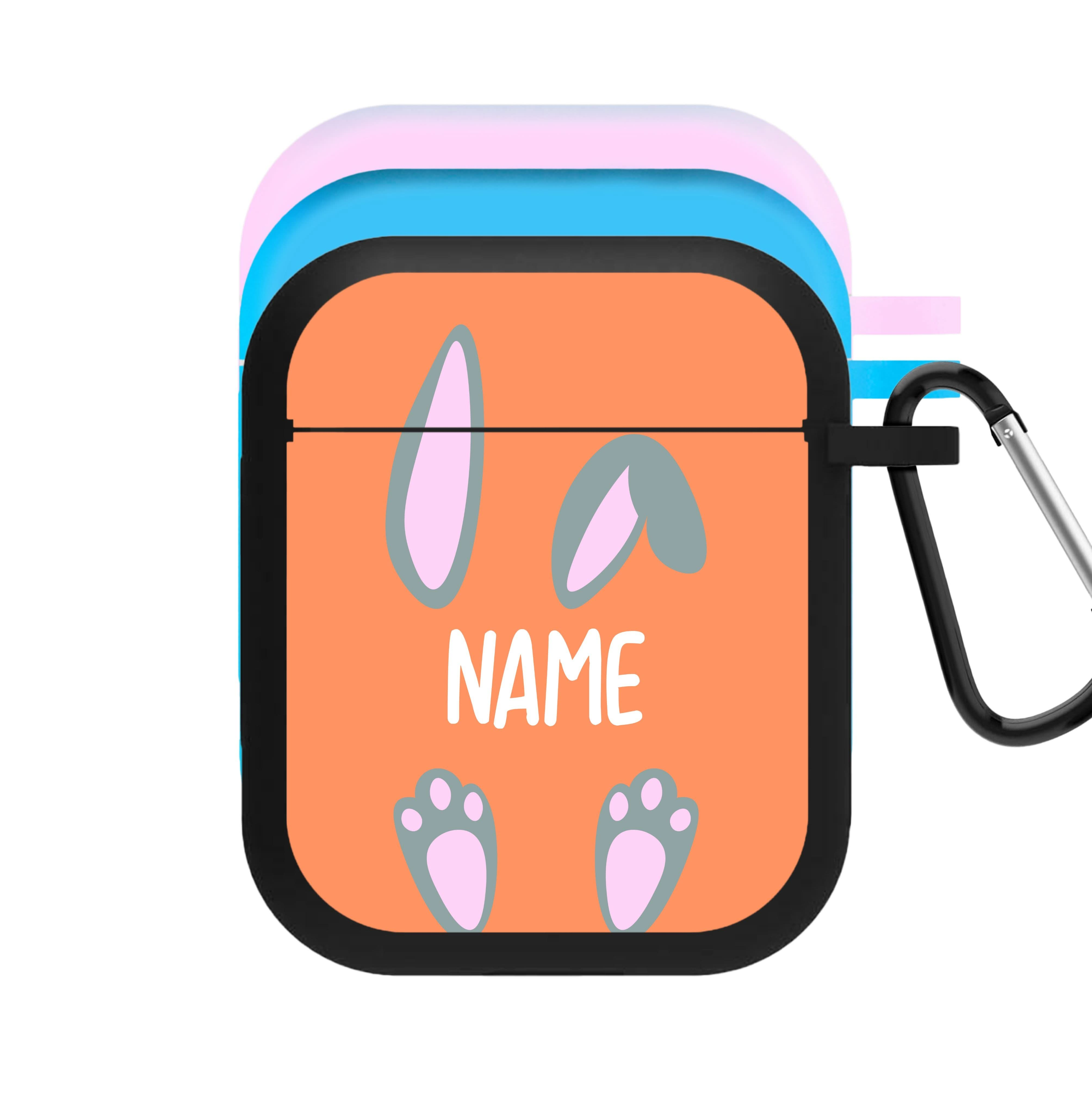 Grey Bunny Personalised AirPods Case