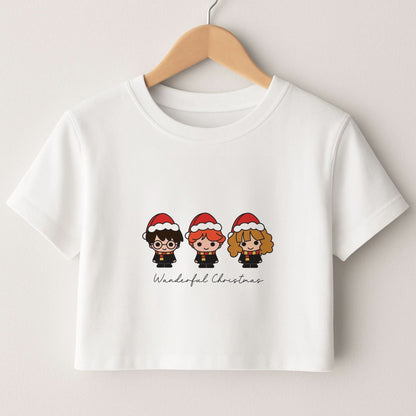 Wizards With Christmas Hats Crop Top