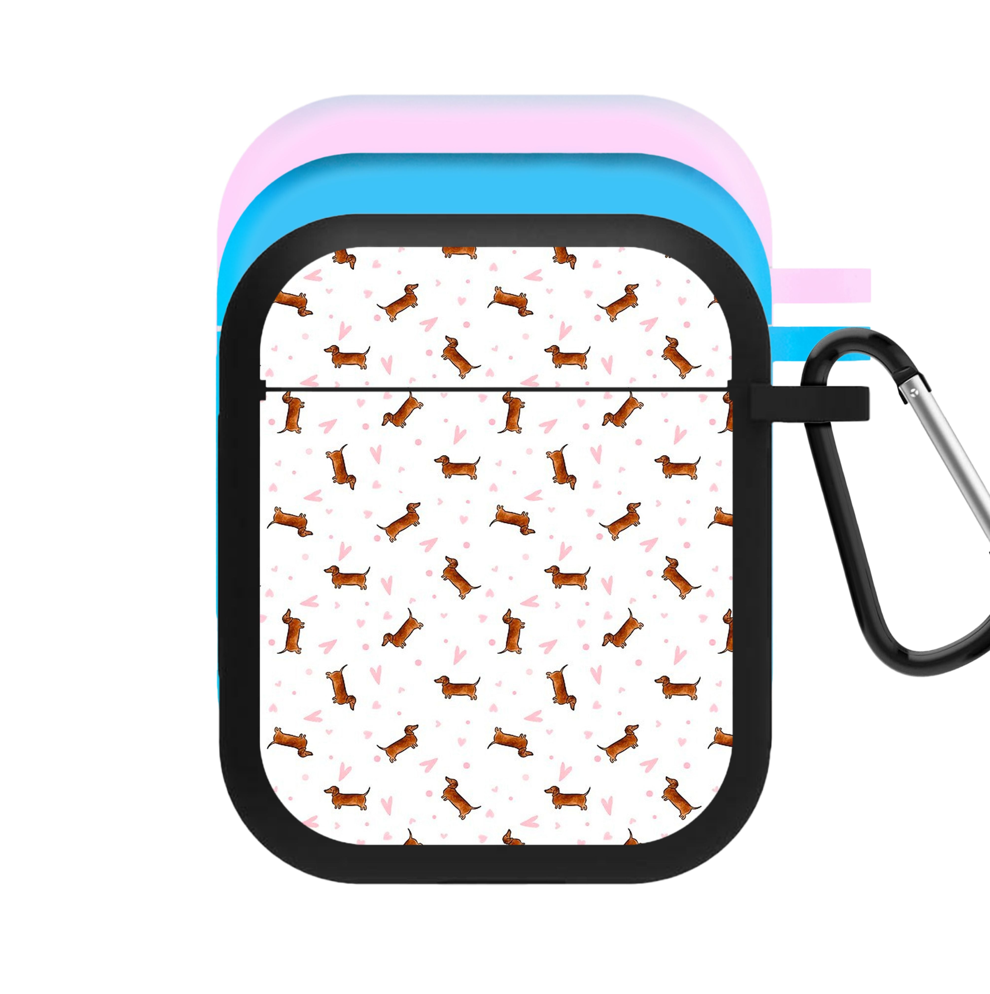 Dachshund Pattern - White AirPods Case