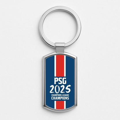 Champion League Winners 25 PSG Silver Metal Keyring