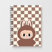 Checkered Cute Brown Monster  Notebook 1