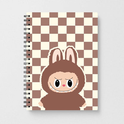 Checkered Cute Brown Monster  Notebook
