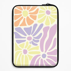 Pastel Abstract Flowers Laptop Sleeve