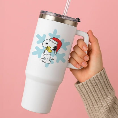 Christmas Cartoon Beagle And Bird  Tumbler