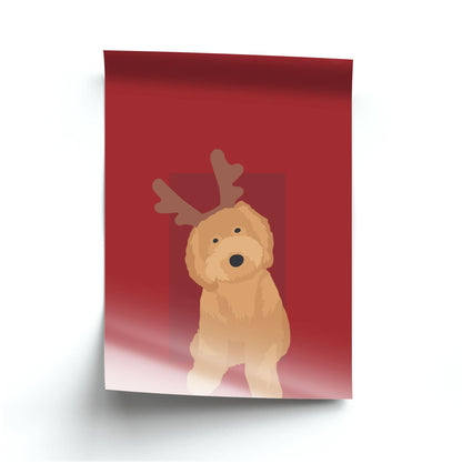 Dog Christmas Ears Poster